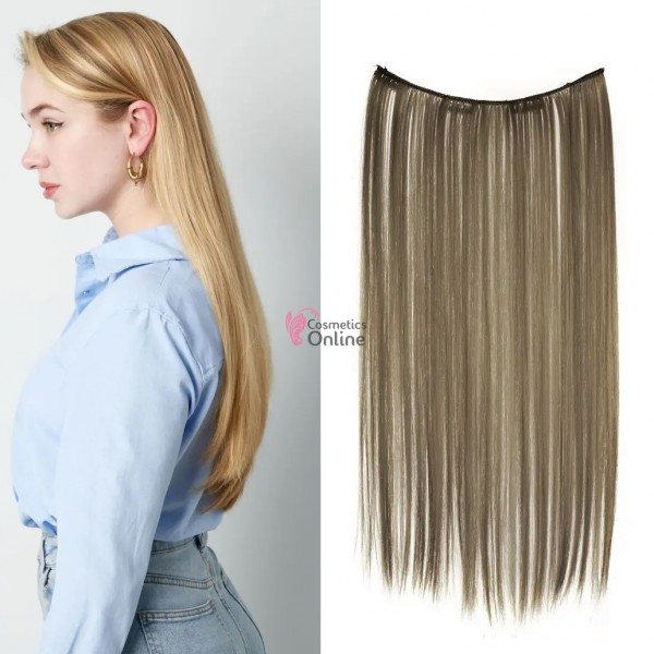 Extensie de par cu 4 Clips On delux simpla dreapta de 51 cm, Saten Mediu 39726